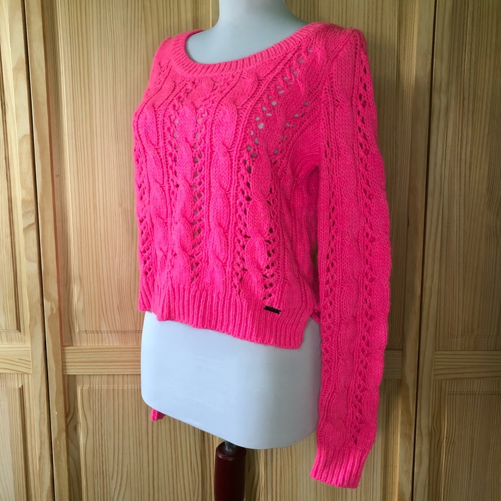 Hollister Hot Pink Knit Sweater